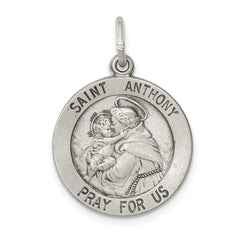 Sterling Silver Antiqued Saint Anthony Medal