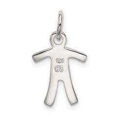 Sterling Silver 925 Boy Charm with Polished Solid Finish