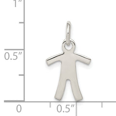 Sterling Silver 925 Boy Charm with Polished Solid Finish