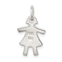 Sterling Silver 925 Polished Girl Charm Elegant Themed Pendant