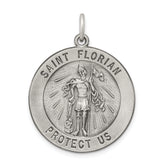 Sterling Silver Antiqued Saint Florian Medal