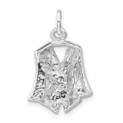 Sterling Silver Blue Enameled Crystal Charm Polished and Elegant