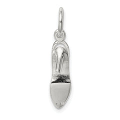 Sterling Silver 925 High Heel Pendant with Polished 3D Design