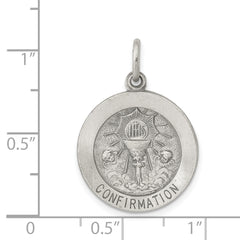 Sterling Silver 925 Confirmation Charm with Antiqued Finish
