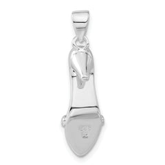 Sterling Silver 3D Pink Cat's Eye High Heel Pendant for Women