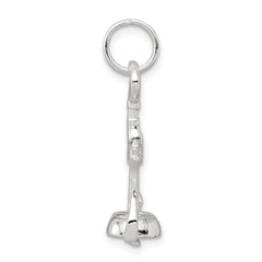 Sterling Silver 925 Wine Bottle Opener Charm, Polished 3D Design
