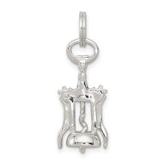 Sterling Silver Rhodium-plated Wine Bottle Opener Charm