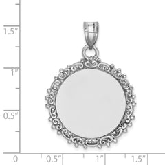 Sterling Silver 925 Pendant with Polished Front Satin Back