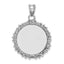 Sterling Silver Rh-plt Fancy Round Polished Front/Satin Back Pendant