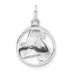 Sterling Silver 925 Celtic Charm Polished Antiqued Unisex Pendant