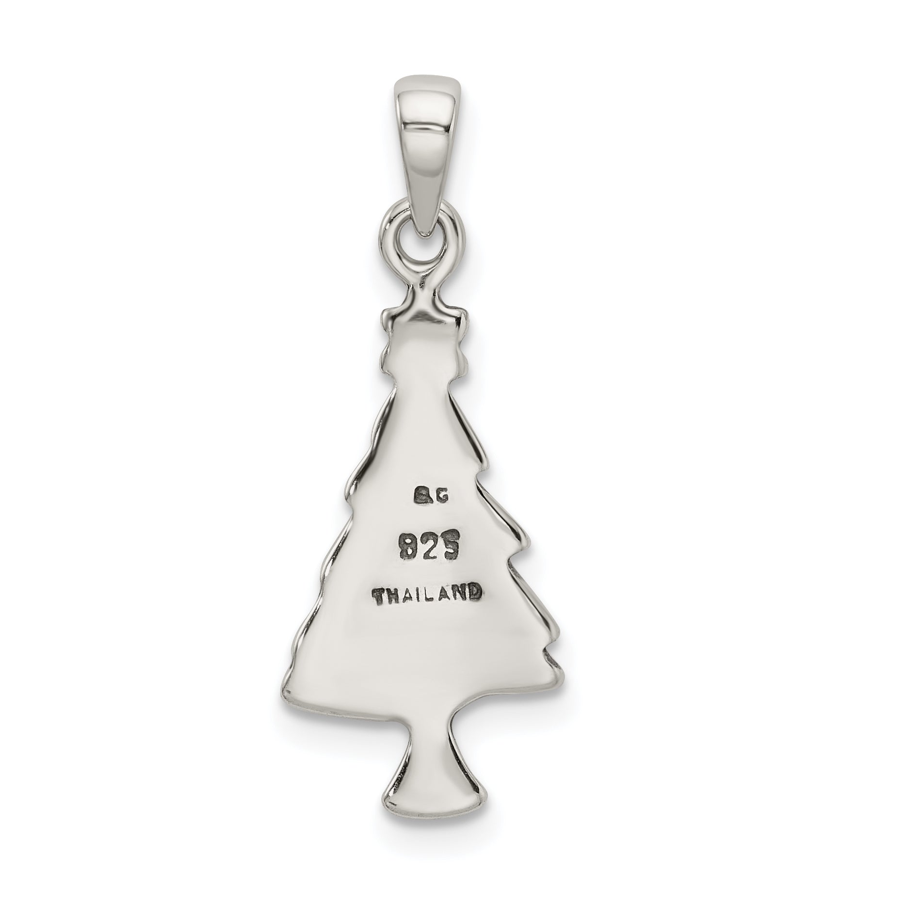 Sterling Silver Antiqued Christmas Tree Pendant