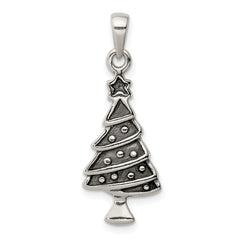 Sterling Silver Antiqued Christmas Tree Pendant