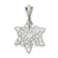 Sterling Silver Snowflake Pendant with Polished Anti-Tarnish Finish