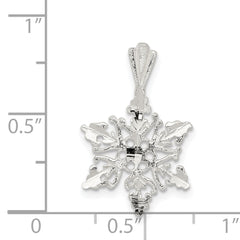 Sterling Silver Snowflake Pendant with Polished Anti-Tarnish Finish