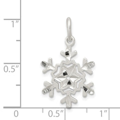 Sophia Jewelers Sterling Silver Snowflake Charm with Anti-Tarnish Coating