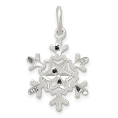 Sterling Silver Diamond Cut Snowflake Charm