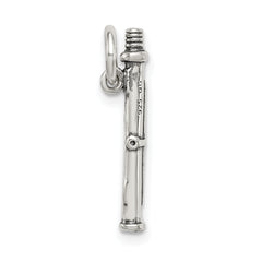 Sophia Jewelers 925 Sterling Silver Antique Flute Charm 3D Design