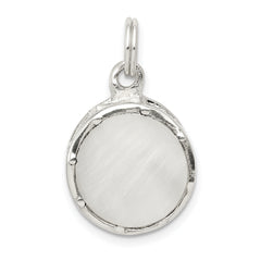 Sterling Silver 925 Men's Drum Charm with Mother of Pearl