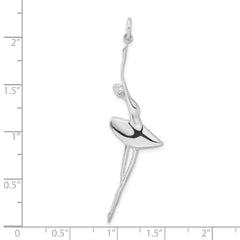 Sterling Silver 925 Ballerina Pendant with Polished Elegant Design