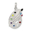 Enameled Painting Palette Charm in Sterling Silver, 21mm - Sophia Jewelers