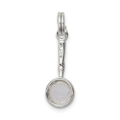 Sophia Jewelers Polished 925 Sterling Silver Rhodium-Plated Magnifying Charm