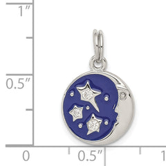 Sophia Jewelers Sterling Silver Moon and Star Charm with CZ Elegance