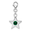 Sterling Silver Rhodium-plated May CZ Birthstone Star Charm