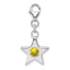 Sterling Silver Rhodium-plated November CZ Birthstone Star Charm