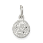 Sterling Silver D/C Cherub Disk Charm