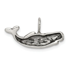 Sterling Silver 925 Antiqued Blue Whale Pendant Elegant Themed Design