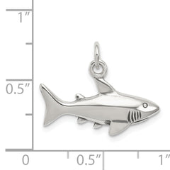 Sterling Silver 925 Antique Shark Charm for Men Solid Cast Design