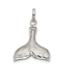 Sophia Jewelers Sterling Silver Men's Whale Tail Charm, Rhodium-Plated Polished Finish