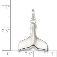 Sophia Jewelers Sterling Silver Men's Whale Tail Charm, Rhodium-Plated Polished Finish