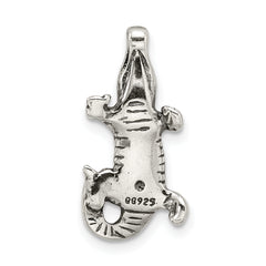 Sterling Silver 925 Antiqued Alligator Men's Slide Pendant 3D Design