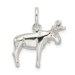 Sophia Jewelers Sterling Silver 3D Moose Charm with Polished Finish