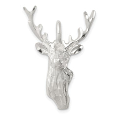Sterling Silver Diamond Cut Deer Head Pendant