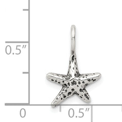 Sophia Jewelers 925 Sterling Silver Antiqued Starfish Pendant Charm