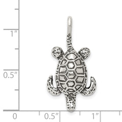 Sterling Silver 925 Antiqued Sea Turtle Pendant for Men by Sophia Jewelers