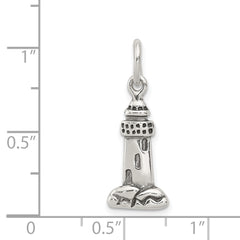 Sophia Jewelers Men's 925 Sterling Silver Antiqued Lighthouse Charm