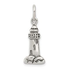 Sterling Silver Antiqued Lighthouse Charm