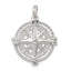 Compass Charm in Sterling Silver, 22mm Satin & Polished - Sophia Jewelers