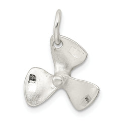 Sterling Silver 925 Polished Propeller Charm with Anti-Tarnish Finish
