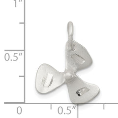 Sterling Silver 925 Polished Propeller Charm with Anti-Tarnish Finish