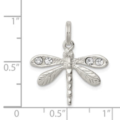 Sterling Silver Dragonfly Pendant with Austrian Crystals Rhodium-Plated