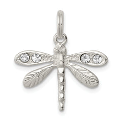 Sterling Silver Rhod-pltd Preciosa Austrian Crystal Dragonfly Charm
