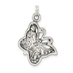 Antique 925 Sterling Silver Butterfly Charm Pendant Vintage Elegance