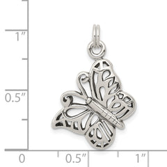 Antique 925 Sterling Silver Butterfly Charm Pendant Vintage Elegance