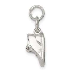 Sterling Silver 925 Baby Shoes Charm with Polished Anti-Tarnish Finish