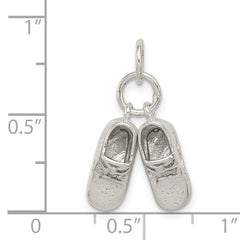 Sterling Silver 925 Baby Shoes Charm with Polished Anti-Tarnish Finish