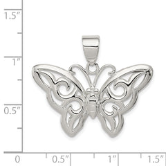 Sterling Silver 925 Butterfly Pendant with Anti-Tarnish Elegant Design